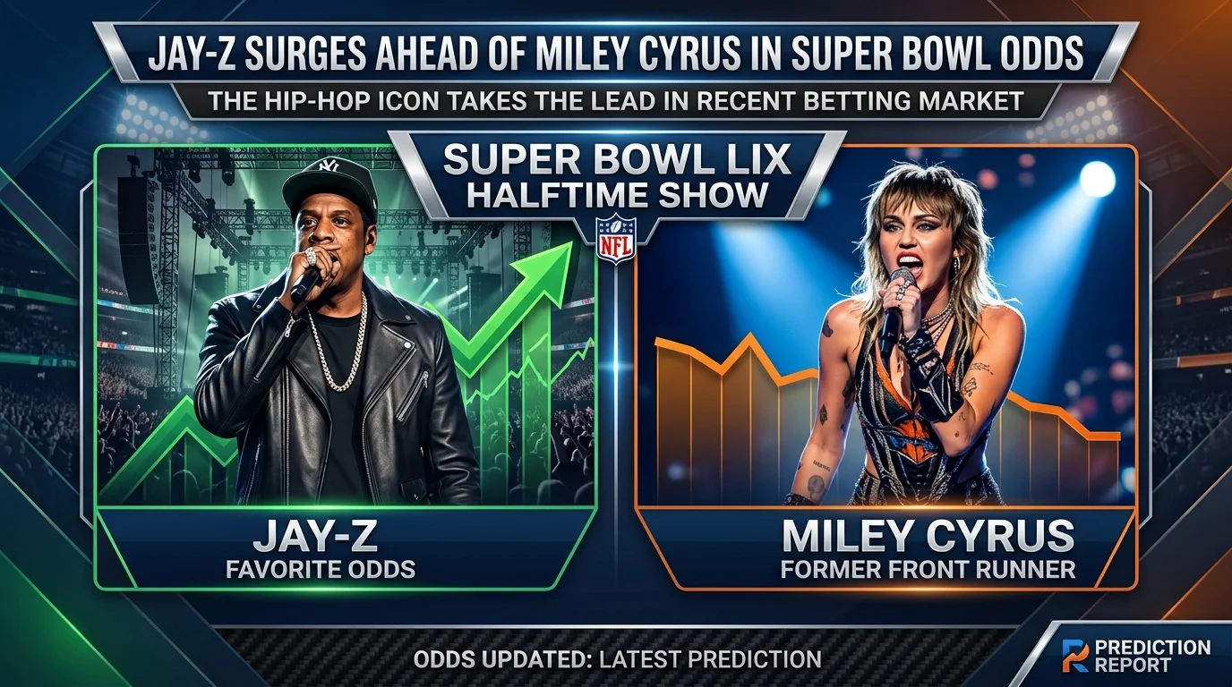 JAY Z Surges Ahead of Miley Cyrus in Super Bowl Halftime Show Odds